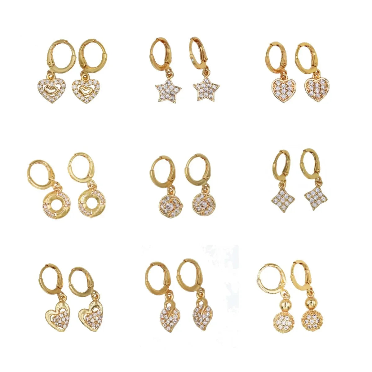 New Hot Selling 2024 Fashion Confession Women's Zircon Earrings 18k Gold Luxury Earrings