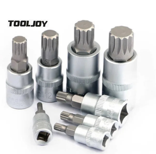 T10 T20 T30 T40 T45 T50 T55 Torx Bit Hexagonal Hex Socket Sleeve Tool Cr-v 1/2" 3/8" Square Drive Car Repair Ratchet Tooljoy