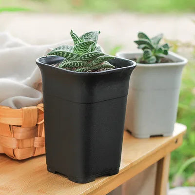 New Style White Modern Durable PP Thicken Square Flower Pot Plastic Plastic Planters Flower Pot