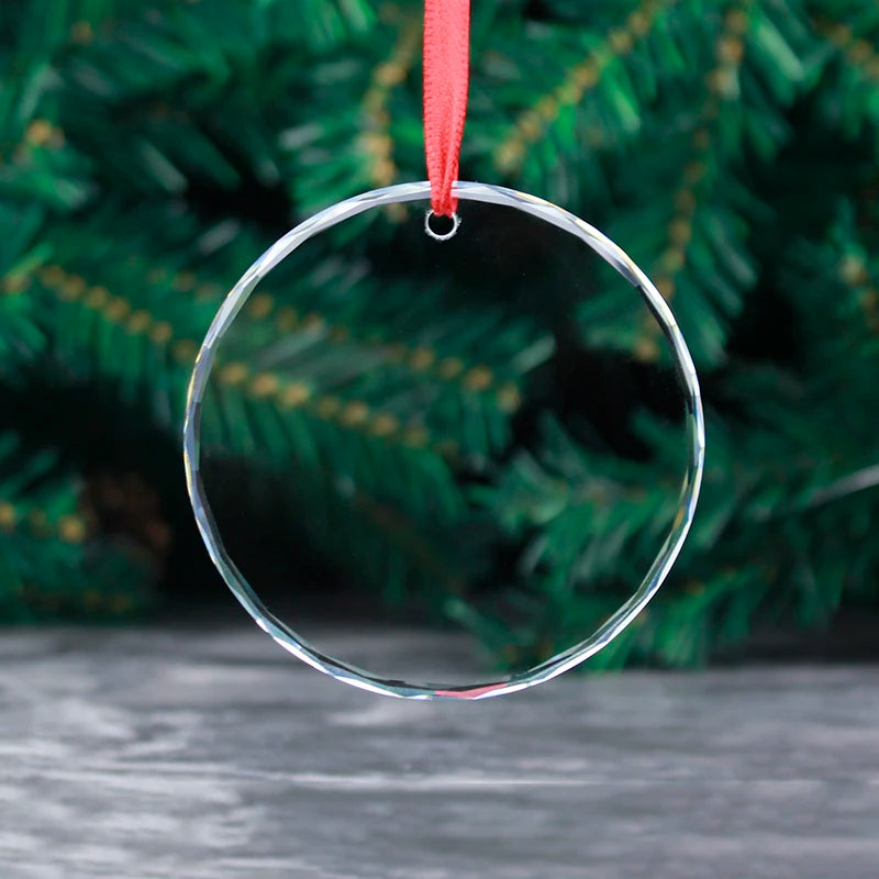 60mmm 80mm Cheap Blank Hanging Christmas Tree Decoration Crystal Glass Ornaments