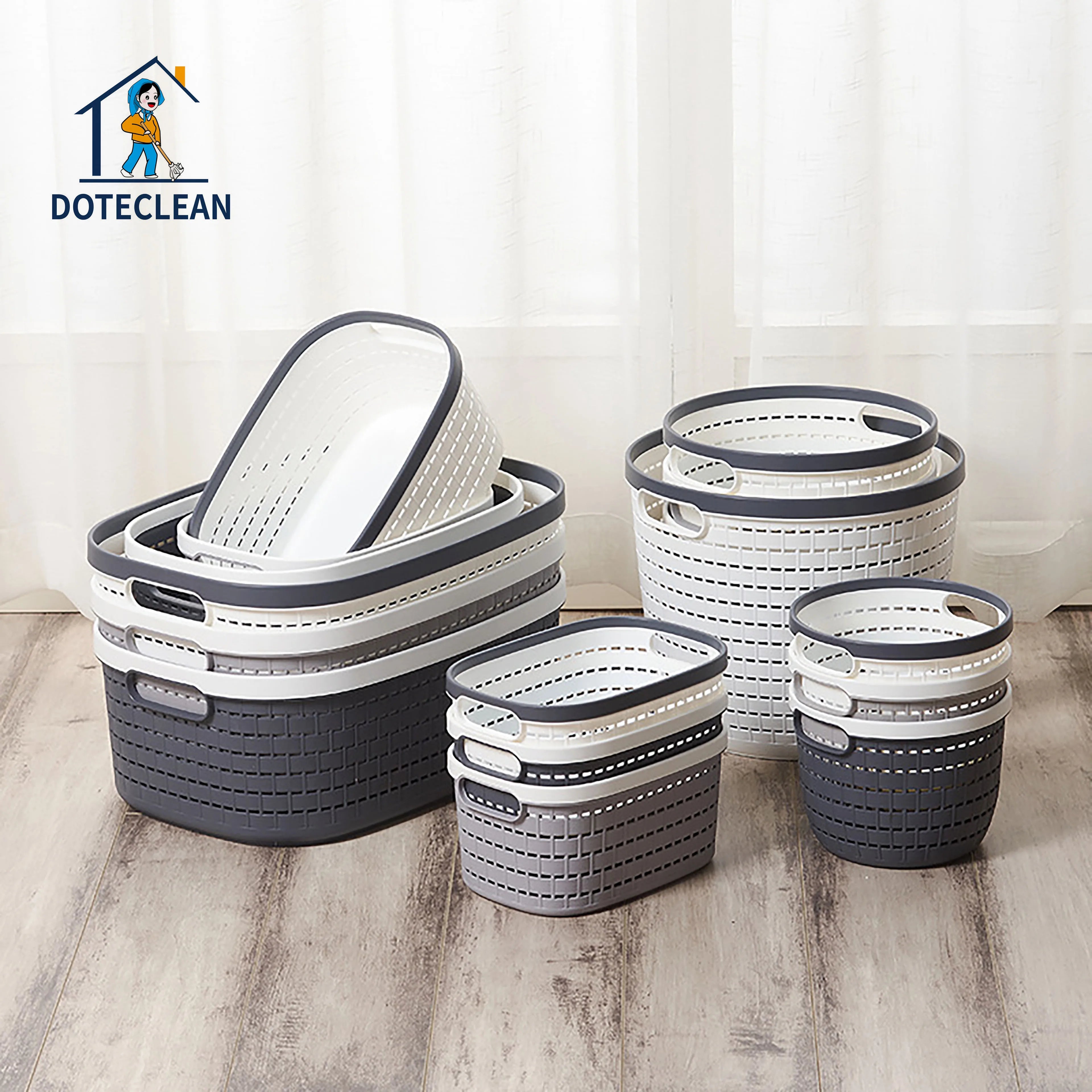 Eco-friendly Small Plastic PP Storage Holder Rectangle Household Woven Storage Basket Multifunctional Injection Pen