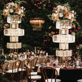 New Arrival Luxury Modern 43.3'' Tall Gold Metal & Acrylic Wedding Flower Centerpiece Table Stand