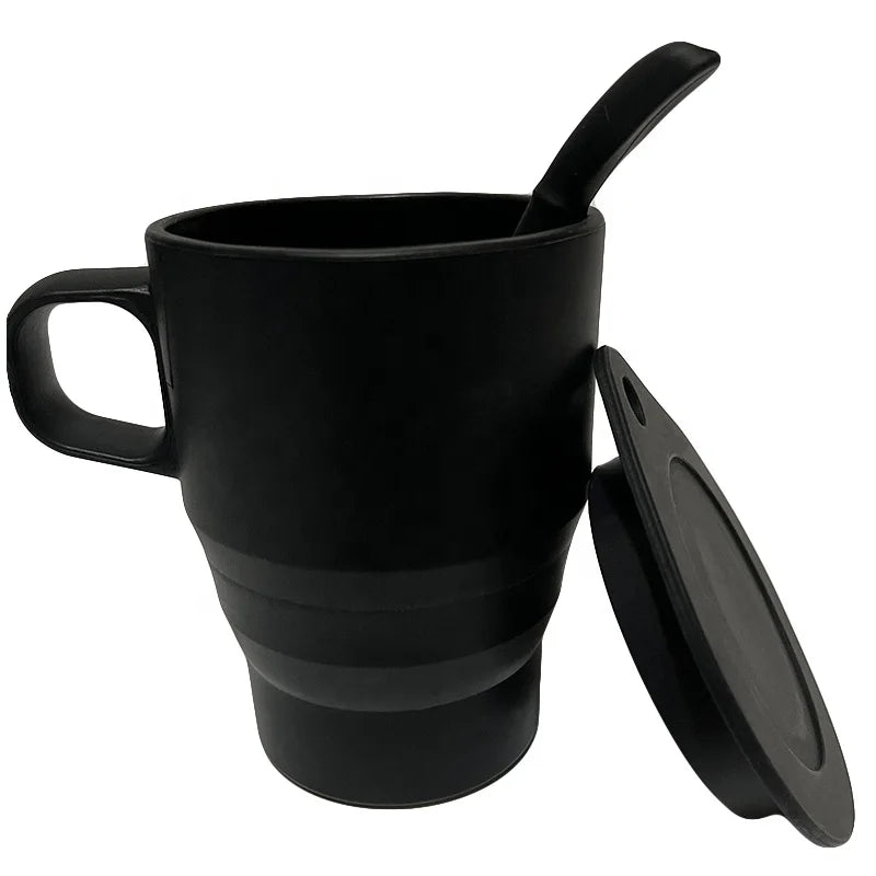 Premium Quality YOUNIS Contemporary Folding Silicone Eco-Friendly 350ml Collapsible Expandable Scald-Proof Drinking Cup Handle