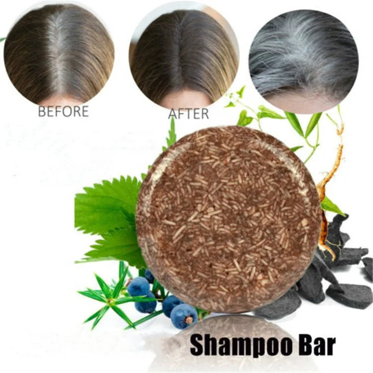 Natural Organic Shouwu Hair Care Solid Shampoo Soap Vegan Whitening Antiseptic Travel Size with Hyaluronic Acid Herb Ingredients