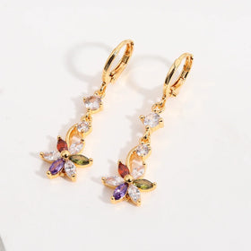Wholesale Fashion Verified Suppliers CZ Jewelry Long Dangling Earrings Indian Big Earrings for Woman