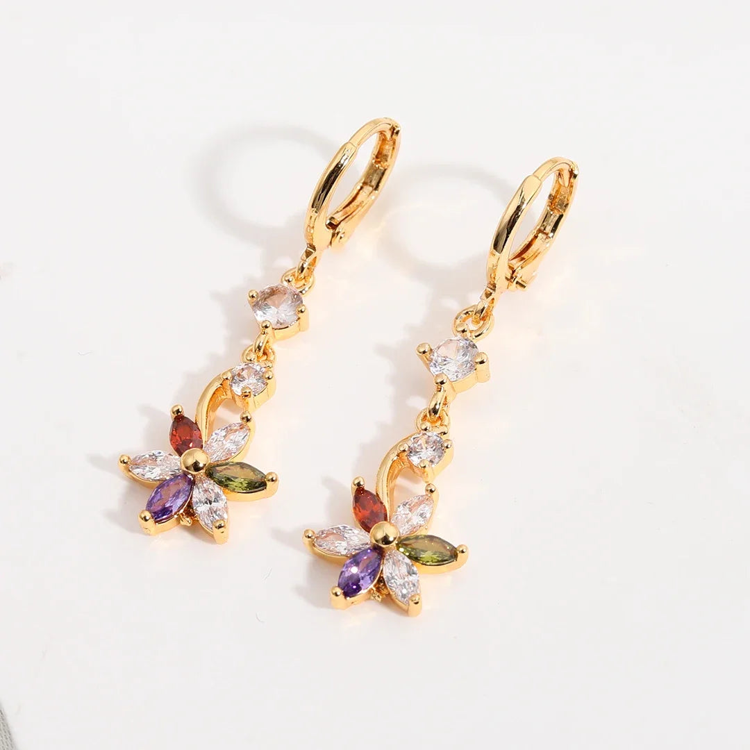 Wholesale Fashion Verified Suppliers CZ Jewelry Long Dangling Earrings Indian Big Earrings for Woman