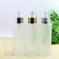 100ml clear /clear Frosted Round Shaped Flat Shoulder Glass Bottles Skin Care Cosmetic Toner Spray Mist Bottle