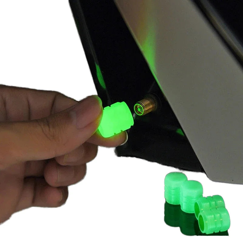 YOUME Universal Luminous Valve Caps Night Glowing Wheel Tyre Hub Cap Decors for Car Motorcycle Bike & Bicycle Parts