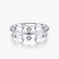 Ailmay Top Quality Real 925 Sterling Silver Round Bubble Finger Ring for Women Dazzling Clear CZ Fine Elegant Wedding Jewelry