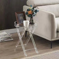High Transparent Acrylic Coffee Table Round Desktop Living Room Sofa Side Table Balcony Small Coffee Table