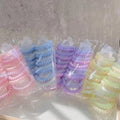 20pcs/bag Mixed Color Elastic Plastic Rubber Coil Hair Tie Scrunchies Bright Candy Color Hair Ring Band Telephone Cord Hairbands