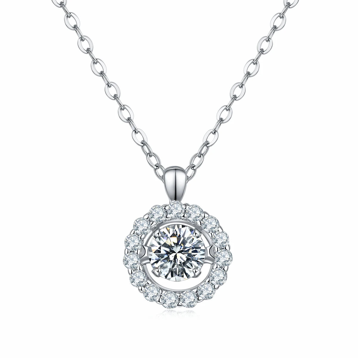 Good Quality Nobby 925 Sterling Silver Necklace Chain Moissanite and 14kt Gold Necklace Gra for Women
