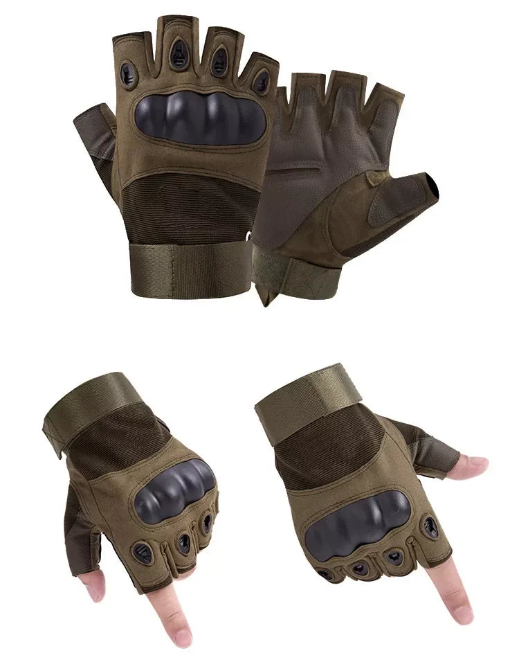NEW Function Men's Outdoor Combat Fan Cycling Non-slip Wear Outdoor Sports Half Finger Sleeves Gloves