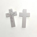 Natural White Color Wood Cross Small Cross Pendant Wooden Rosary Accessory