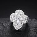 Pass Diamond Tester Pear Cut Diamond Clover Custom Iced Out Sterling Silver 925 Vvs Moissanite Jewelry Men Ring