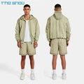 OEM Custom Training Wear Pants New Stylish Lightweight Blank Nylon Colour Block Zip Track Jacket and Windbreaker Shorts Set Men