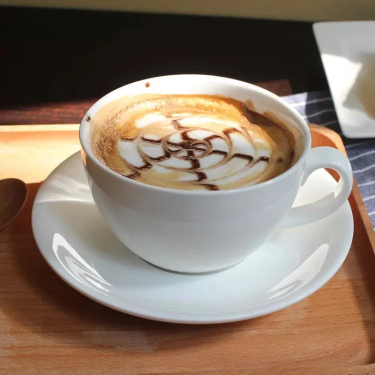 150/220/300ml Thick Body Ceramic Coffee Cup and Saucer for Flat White Latte Cup Cappuccino Double Espresso Coffee Cup Drinkware