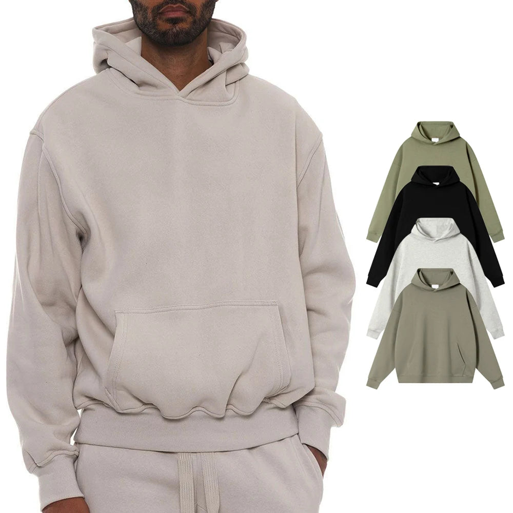 Factory 100% Cotton Terry Fabric Heavyweight Regular Fit Pullover Hoodie with 3D for Embroidery Pocket Design for Men
