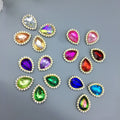 SINRONG 13*18 Flat Back Irregular Water Drop Shape Double Diamond Crystal Iron Loose Water Rhinestones