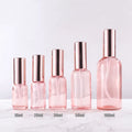 Wholesale Custom logo and Box Cosmetic Perfume Packaging pink Empty Refillable Room Spray Glass Bottle 100ml