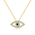 2023 New Wholesale 925 Sterling Silver Custom 18K Gold Plated Necklace Blue Evil Eyes Devil Eye Necklace