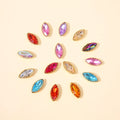 SINONG Multicolor Flatback Rhinestones With Eye Claw Inlay Various Sizes 5*10 Shoe Bag & Garment Accessory for Weddings & DIY