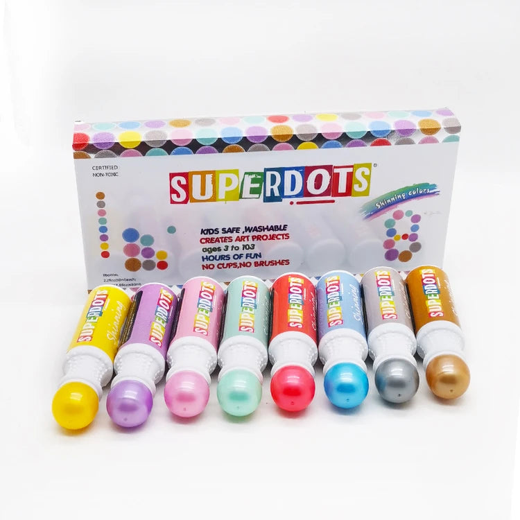 Shiny 8colors Dot Markers Non Toxic Multi Colors Bingo Game Dabber Graffiti Dabber Daubers Dot Painting Markers