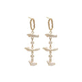 original design fresh water natural pearl petals earrings vintage freshwater pearl long wind chime earrings 18k