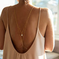 Cross-border Pearl Pendant Multi-layer Back Chain Necklace Accessory Simple Pearl Tassel Back Chain N2112313