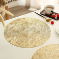 Hollow Out Tabletex Table Decor Metallic Gold Charger Plates Mats Vinyl PVC Placemats for Holiday Wedding Reception