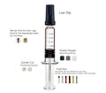 Reusable Luer Lock Glass Syringes 5ml 3ml 2ml 1ml Glass Syringe with Metal Plastic Plunger 0.5ml Glass Sryinge Luer Lock Slip