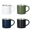 Customized for 400ml Single Wall Camper Mug Reusable Stainless Steel Tumbler Coffee Travel Mug with Handle