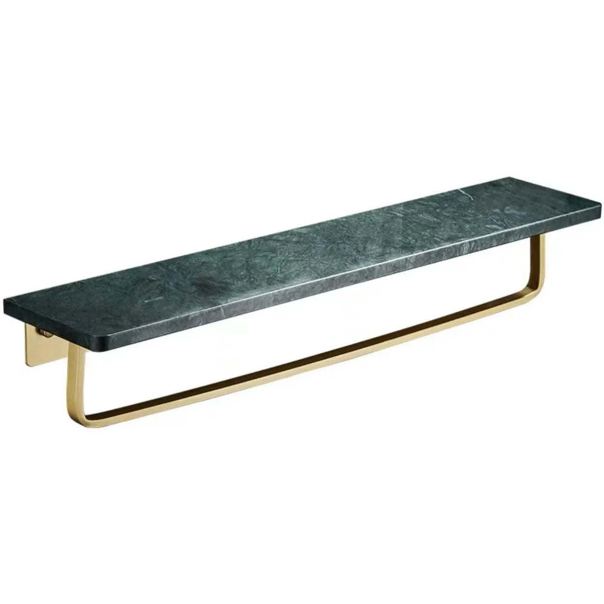 Deluxe Bathroom Metal Gold Green Marble Storage Rack Kitchen Bathroom Dressing Table Bathroom Shower Rack