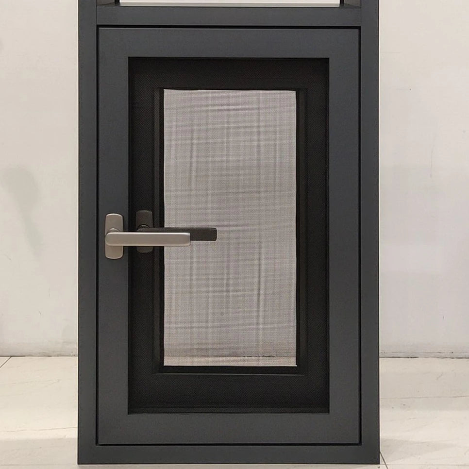 JHR High Quality American Style Double Hung Sash Swing Windows Aluminum Vertical Minimalist Anti-Theft Manual/Automatic Control