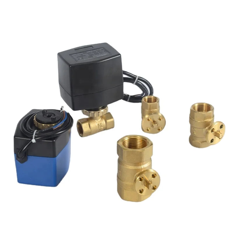 Winvall 24volt DC 3/4 Inch 3 Way CF8M Female Threaded Brass Electric Motorized Electric Floating Ball Valve