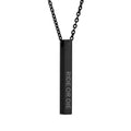 Engraved Inspirational Statement Vertical 3D Bar Necklace Custom Accept