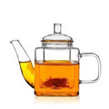 Hot Selling Wholesale Square Shape Glass Teapot with Removable Infuser Stovetop Safe Loose Leaf Tea Maker Set