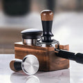 Tailai Good Quality Manual Pressing Coffee Distributor Tamper Flat Base Coffee Tampers Wooden With Wood Handle