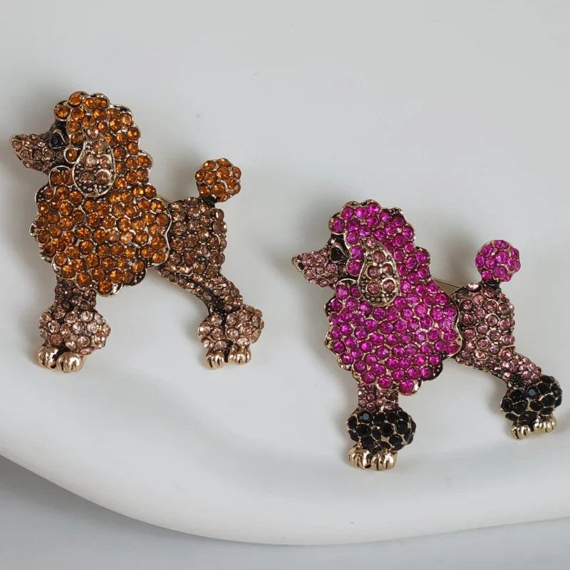 1pc Rhinestone Dog Brooch Cute Puppy Animal Brooch Backpack Hat Scarf Accessories Fashion Jewelry Ladies Gift