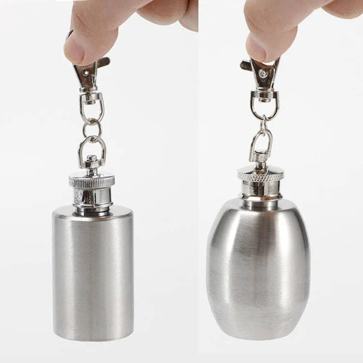 Personalized Mini 1oz 304 Stainless Steel Key Chain Hip Flasks Custom Logo Liquor Whiskey Flask Flagon Keyring Hip Flask