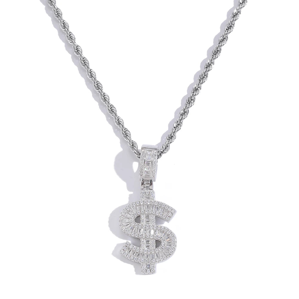 SP004 925 Sterling Silver Pendant With Stainless Steel Men and Women Hip Hop Jewelry Party Gift