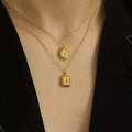 2025 New DS Women's Classic Gold Plated Zircon Heart Charm Necklace Stainless Steel Link Chain Anniversary Daily Life Wholesale