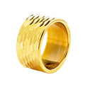 YK Personalized Design Men's Jewelry 12mm Wide Hammer Pattern Large Ring Men's Stainless Steel Ring Custom Wholesale