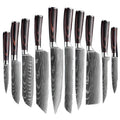 9 PCS Handmade Chef Knife Set Damascus Steel Layer Pattern Pekka Wood Handle Ambidextrous Custom Cutting Kitchen Tool Naixin