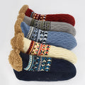 Autumn and Winter Adult Warm Tube Snow Socks Velvet Thickening Anti-Slip Feature Solid Color Floor Socks for Men and Women