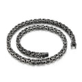 Kalen 500*6/8mm Mens Retro Classic Stainless Steel Byzantine Chain Link Necklaces