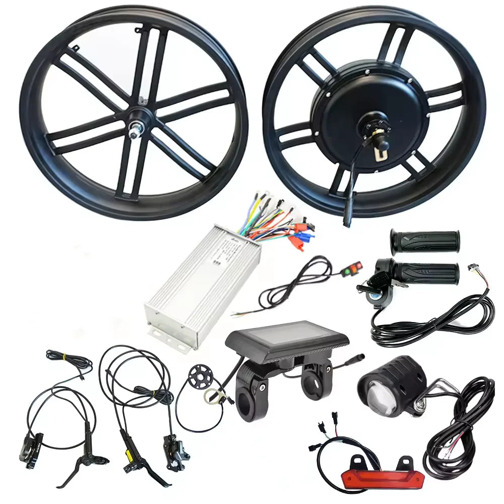 48v 72v 500w 1000w 1500w 2000w 3000w 5000w Electric Bicycle Hub Motor Ebike Conversion Kit With Optional Battery