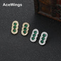 AceWings E031 Brass CZ Charm Earrings Setting Zircon Hip Hop Iced Out Gold/Silver Plated Anniversary