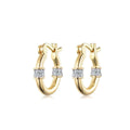 LOZRUNVE Sterling Silver 925 Gold Cute Hawaiian Micro Pave Oval Hoop Earring Jewelry