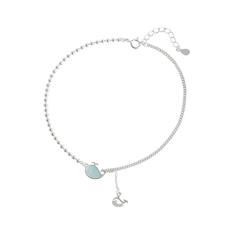 Fashion Chain for Women Anklet Hot Sale  Silver Foot Jewelry Whale Anklet on Foot